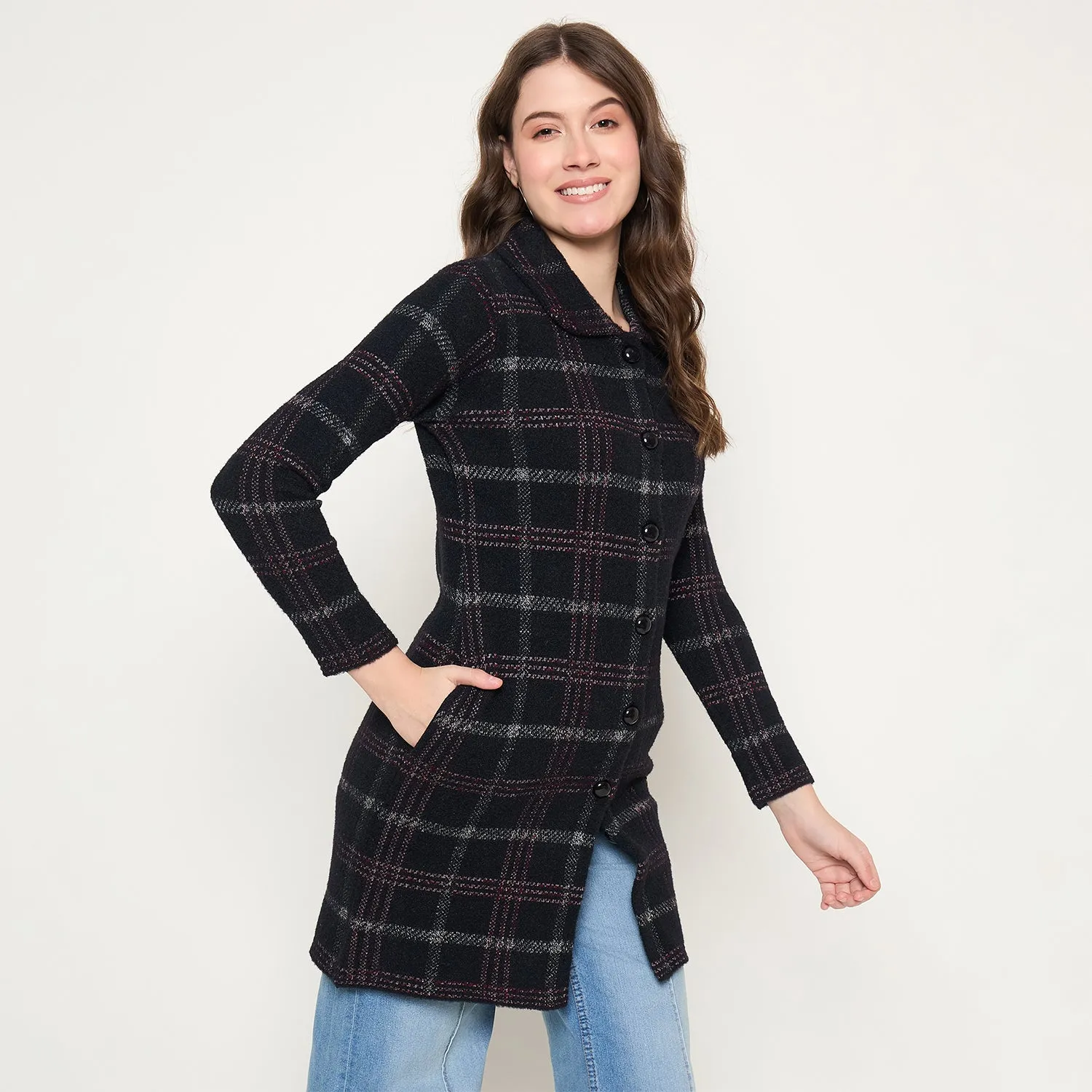 Duke Stardust Women Full Sleeve Long Coat Style Sweater (SDS1297)