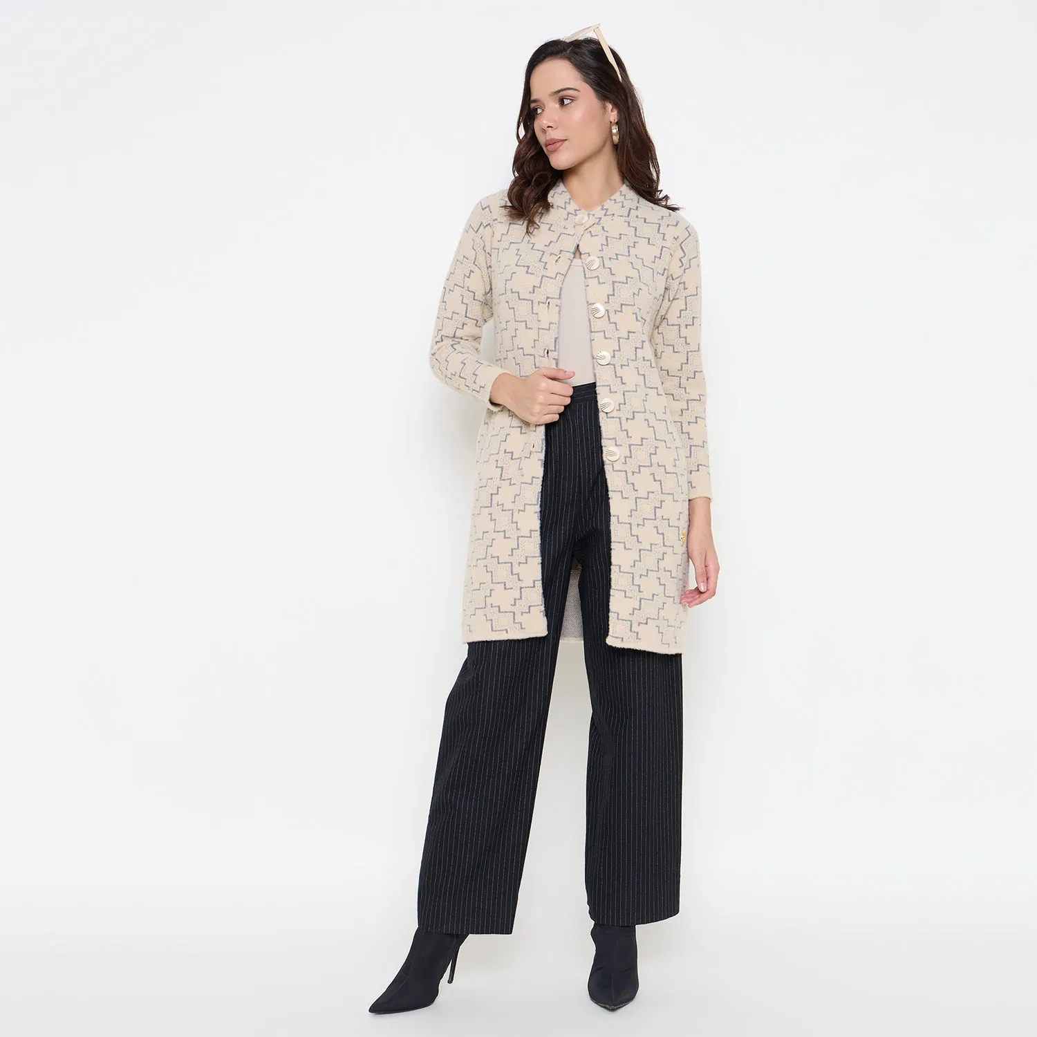 Duke Stardust Women Full Sleeve Long Coat Type Sweater (SDS1312)
