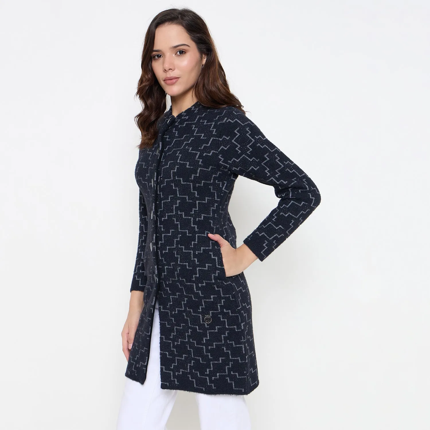 Duke Stardust Women Full Sleeve Long Coat Type Sweater (SDS1312)