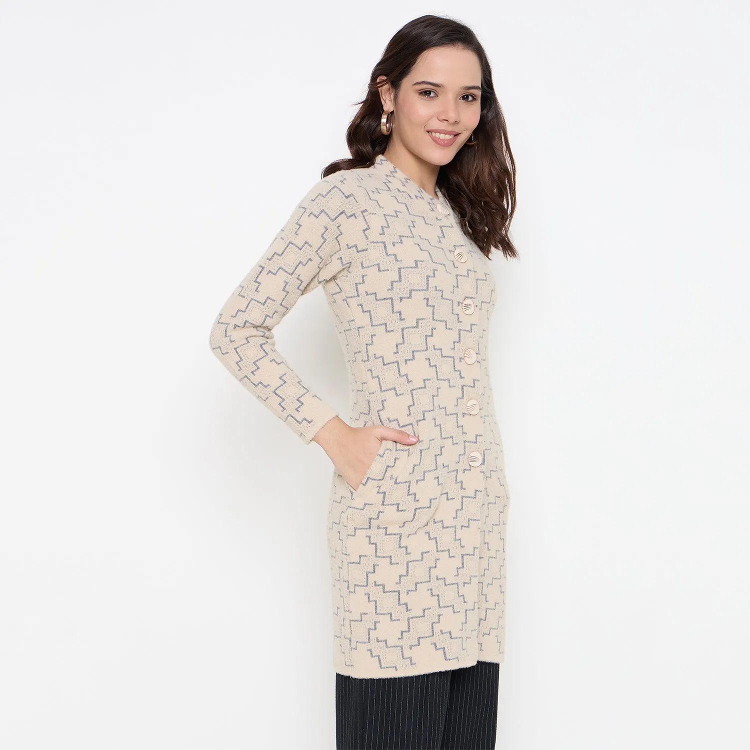 Duke Stardust Women Full Sleeve Long Coat Type Sweater (SDS1312)