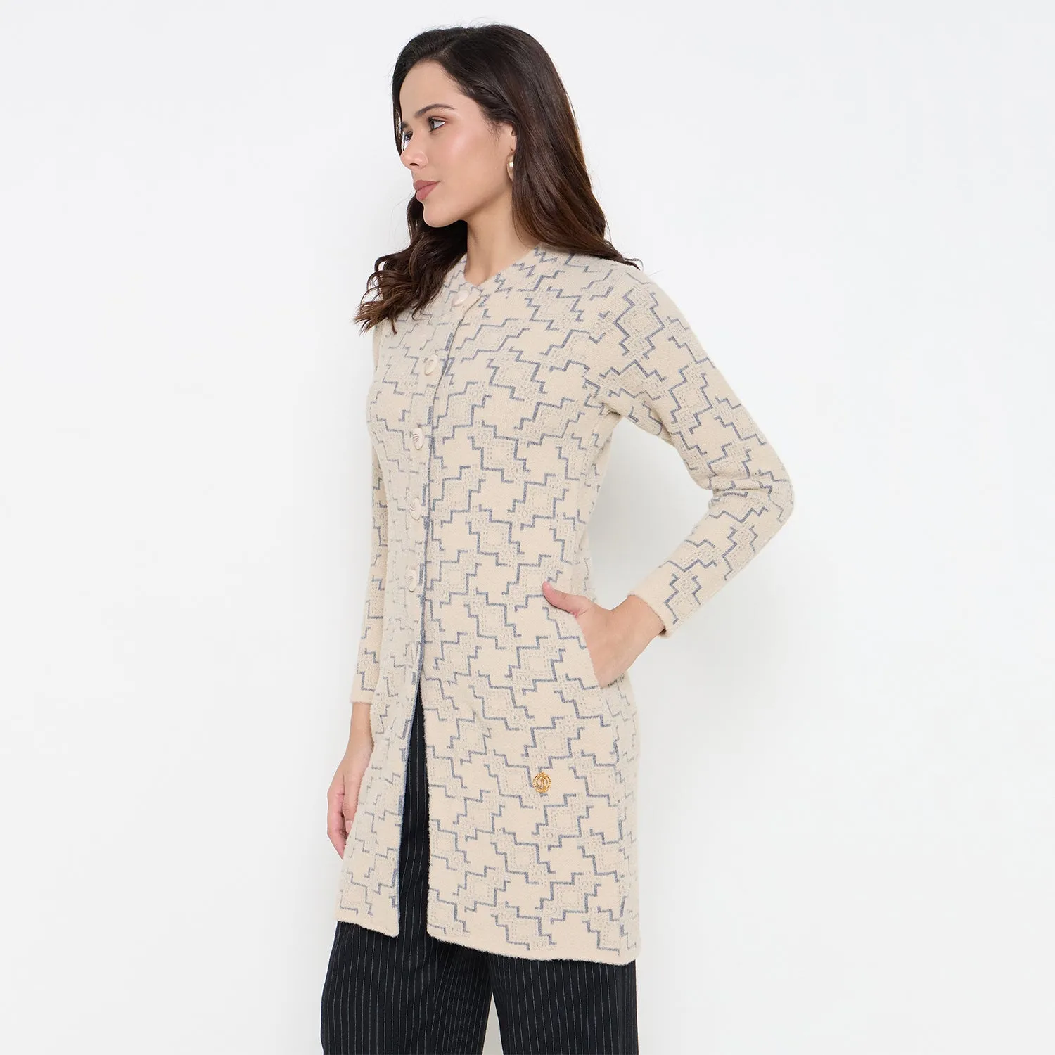 Duke Stardust Women Full Sleeve Long Coat Type Sweater (SDS1312)