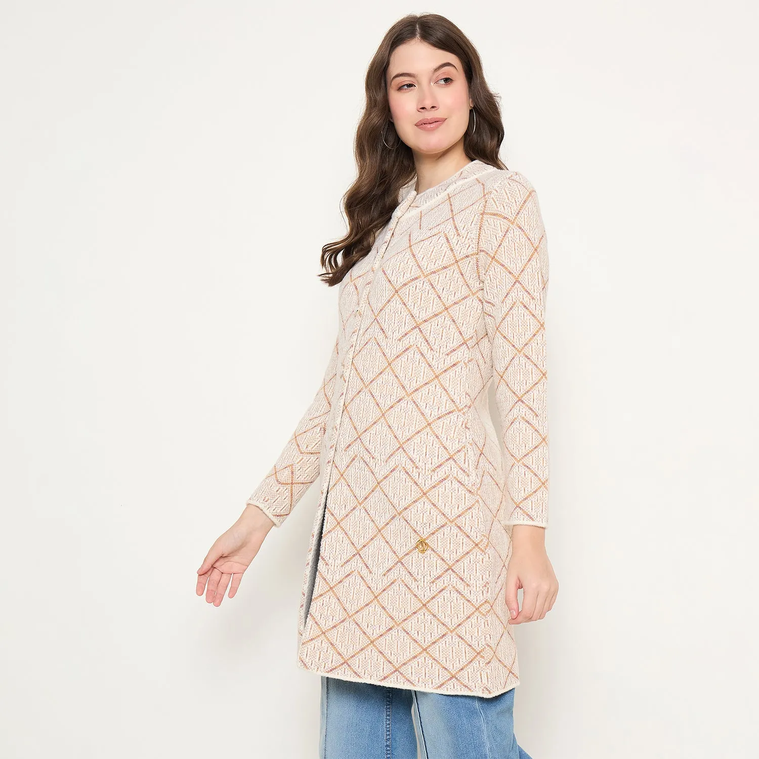 Duke Stardust Women Full Sleeve Long Coat Type Sweater (SDS1317)