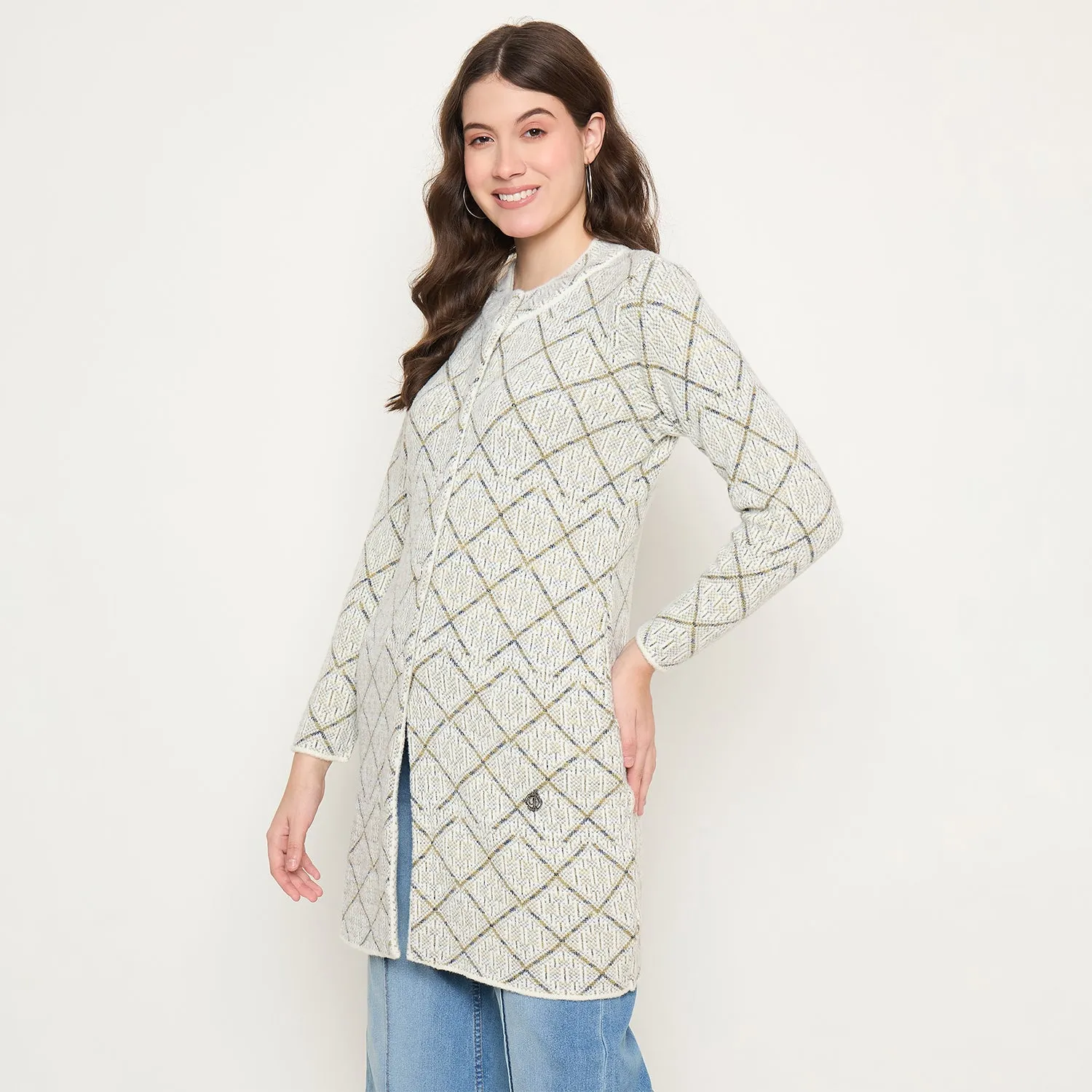 Duke Stardust Women Full Sleeve Long Coat Type Sweater (SDS1317)