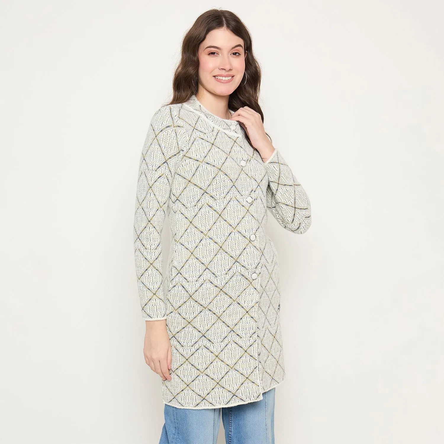 Duke Stardust Women Full Sleeve Long Coat Type Sweater (SDS1317)
