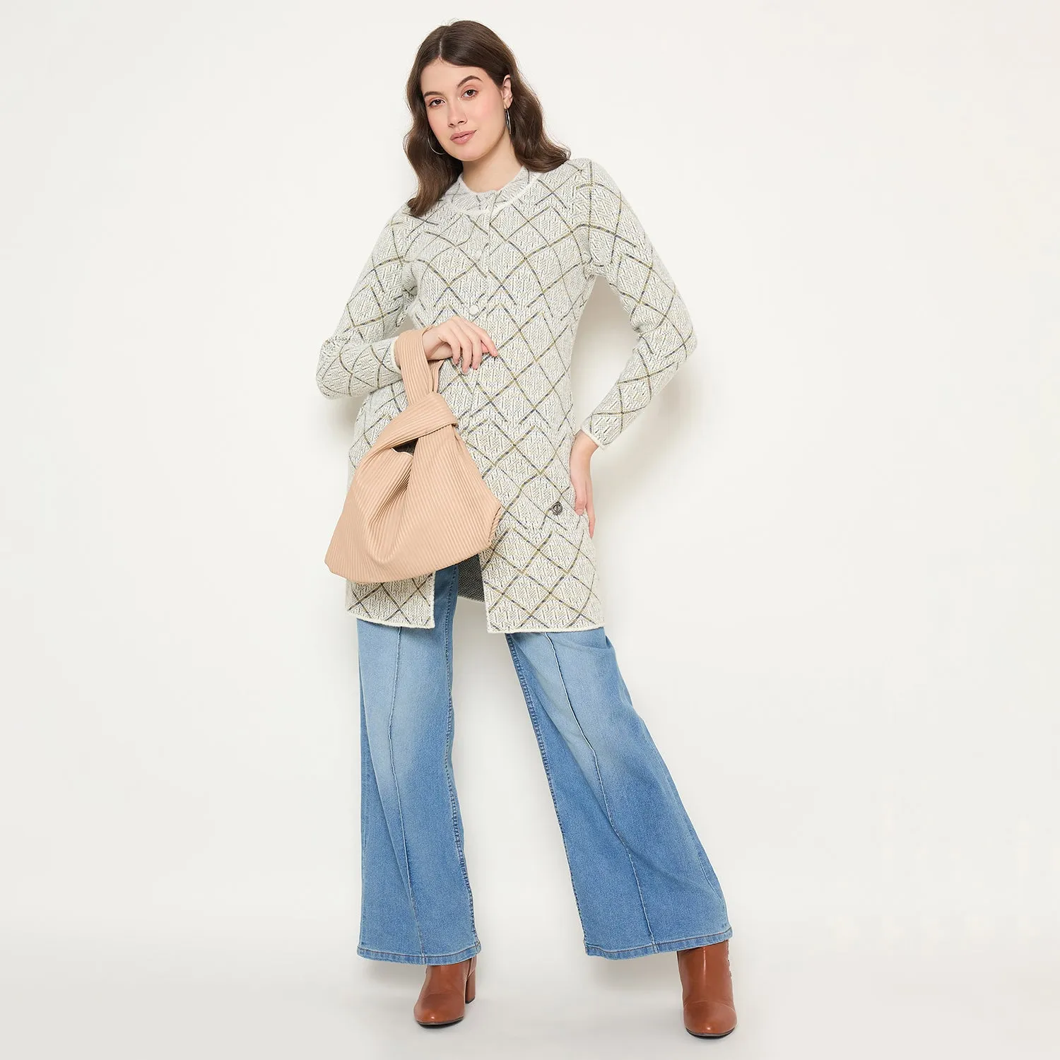 Duke Stardust Women Full Sleeve Long Coat Type Sweater (SDS1317)