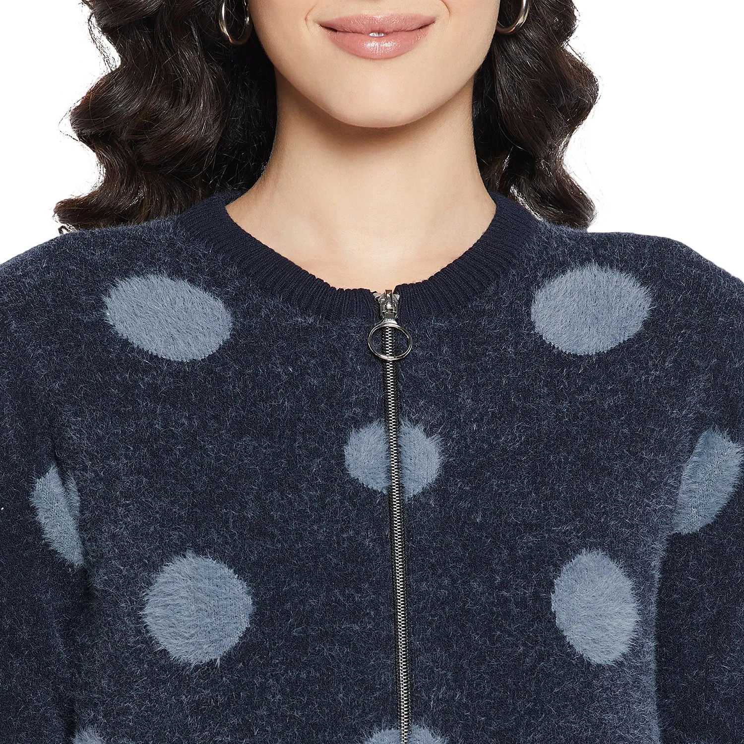Duke Stardust Women Full sleeve Round Neck Zipper Cardigan (SDS1005)