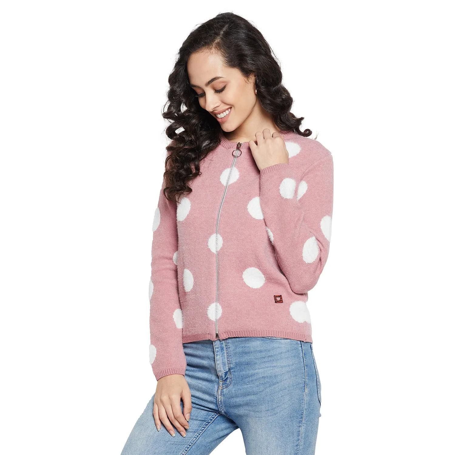 Duke Stardust Women Full sleeve Round Neck Zipper Cardigan (SDS1005)