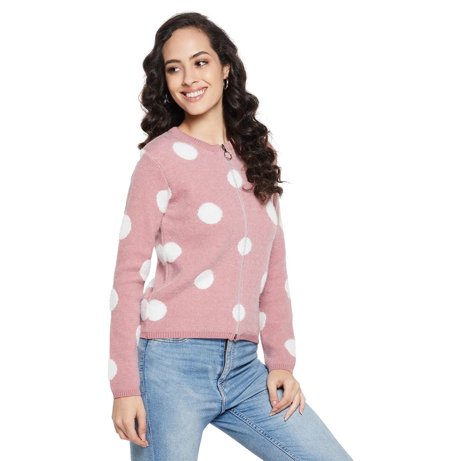 Duke Stardust Women Full sleeve Round Neck Zipper Cardigan (SDS1005)