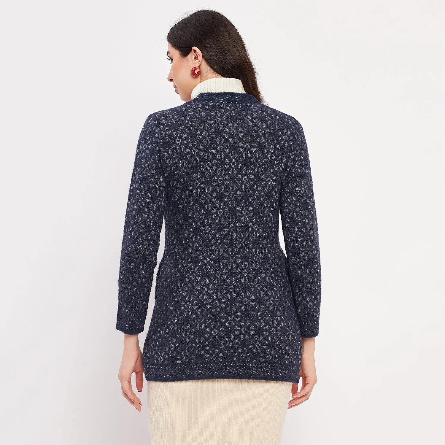Duke Stardust Women Full Sleeve Self Design Cardigan (SDS954)