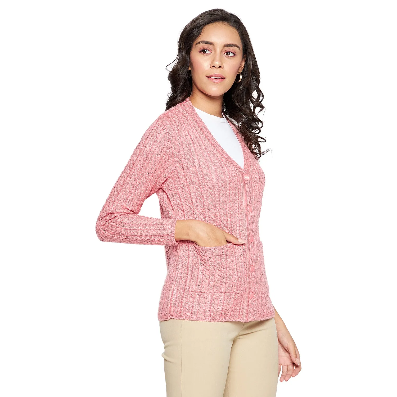Duke Stardust Women Full sleeve V Neck Cardigan (SDS9727)
