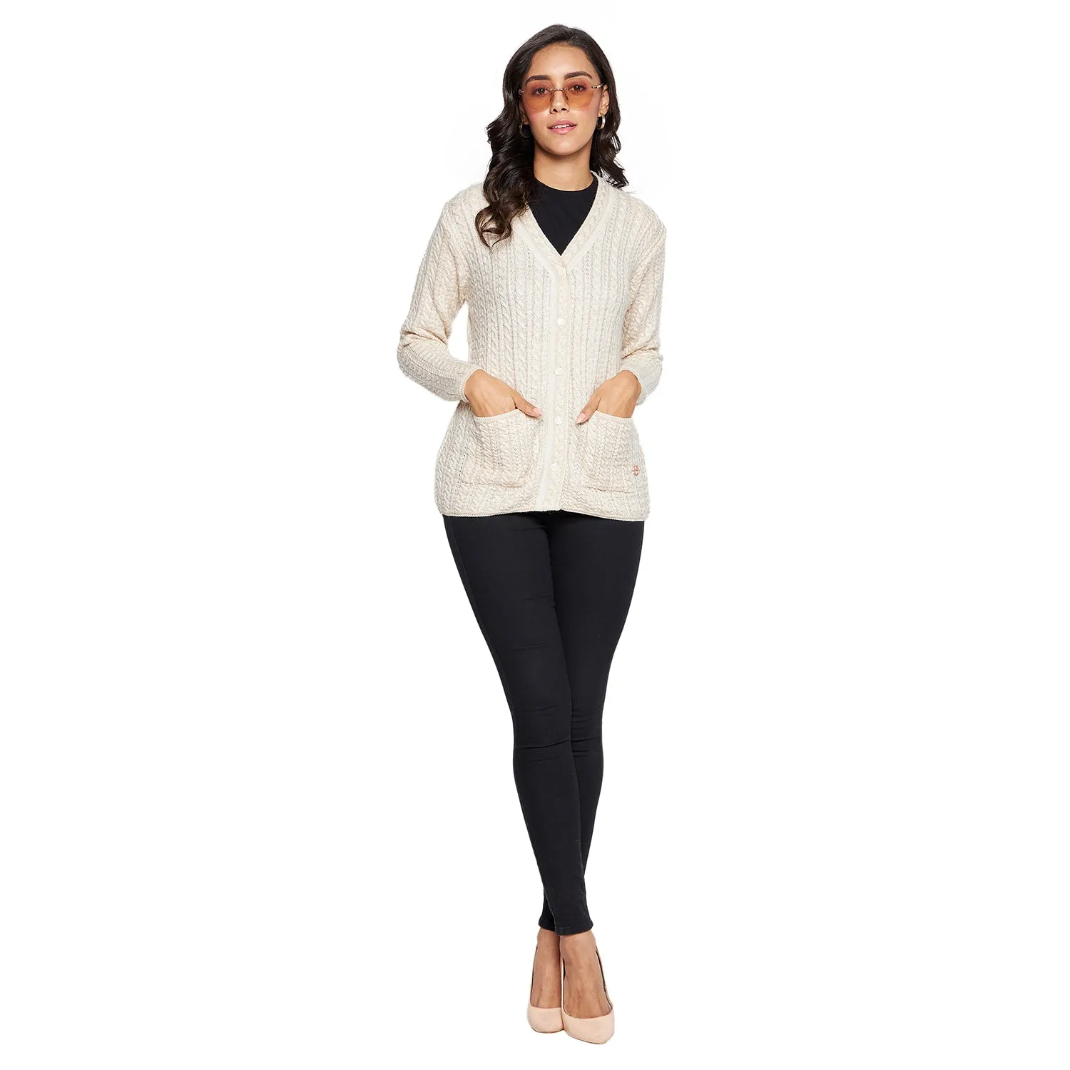 Duke Stardust Women Full sleeve V Neck Cardigan (SDS9727)