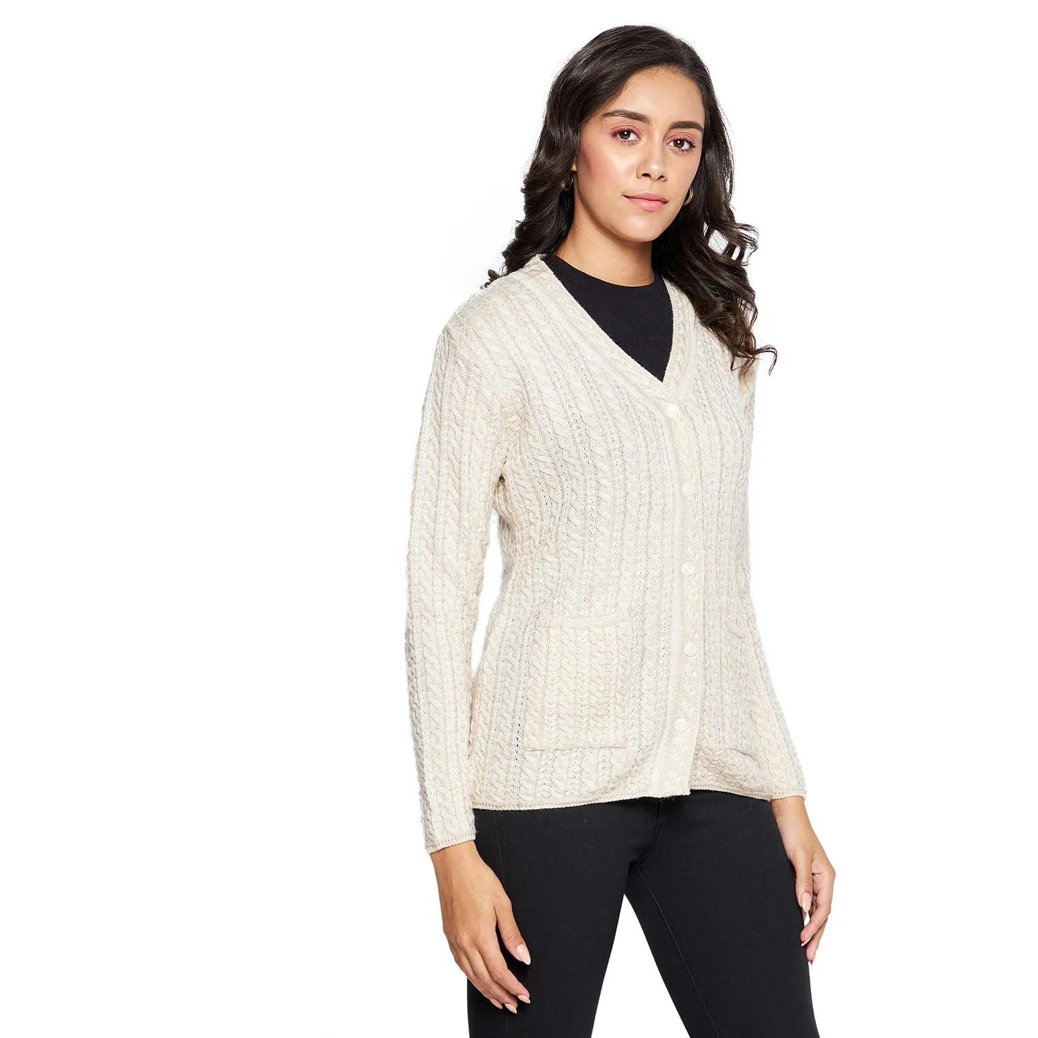 Duke Stardust Women Full sleeve V Neck Cardigan (SDS9727)