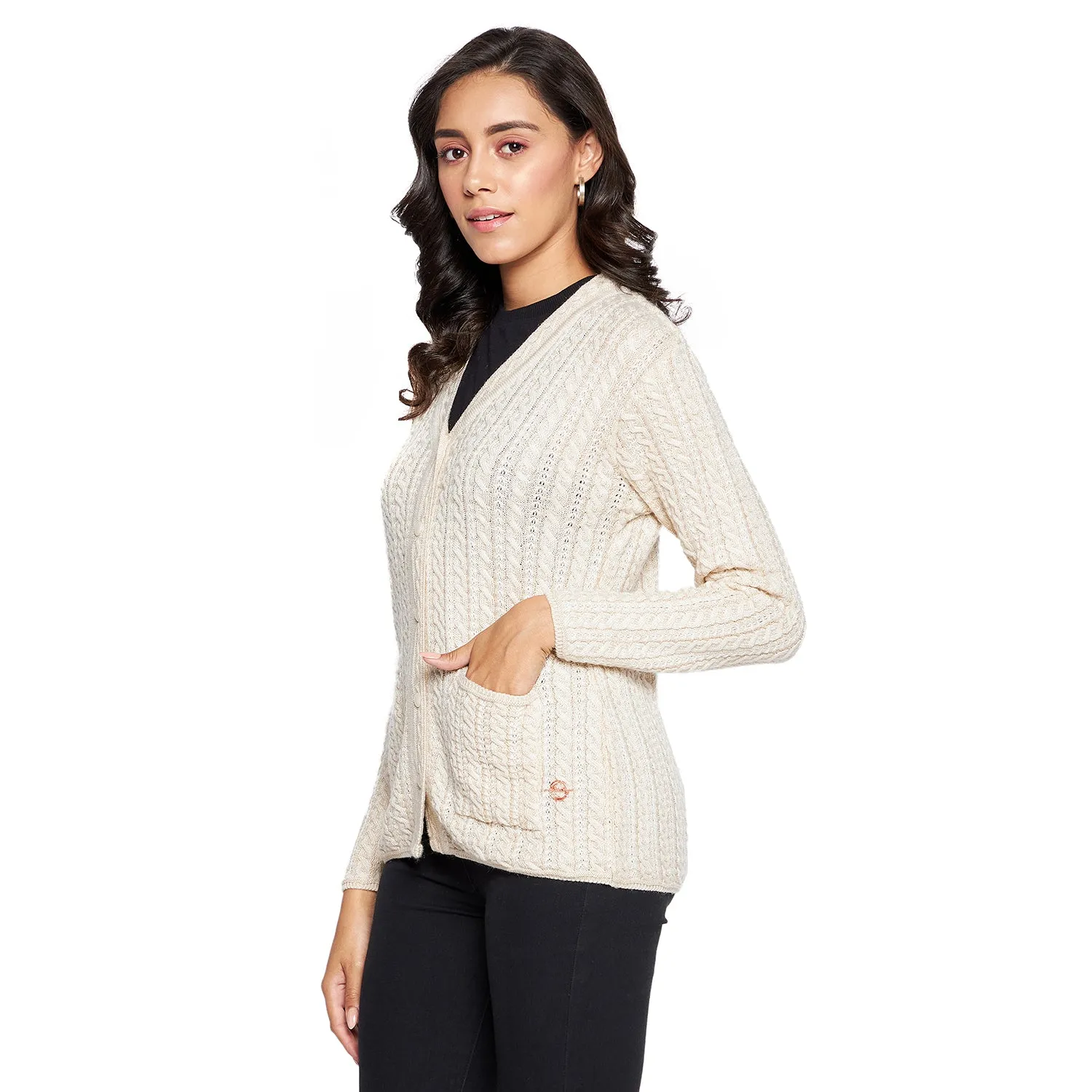 Duke Stardust Women Full sleeve V Neck Cardigan (SDS9727)