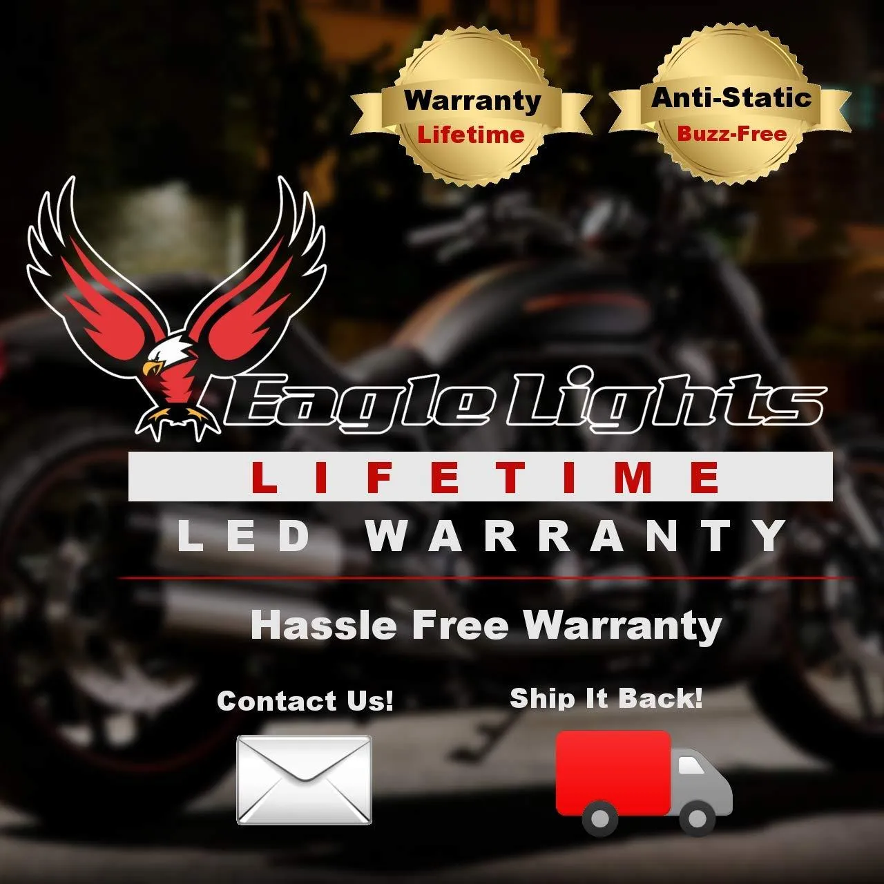 Eagle Lights Midnight Edition 2" Front LED Turn Signals for Harley Davidson Motorcycles