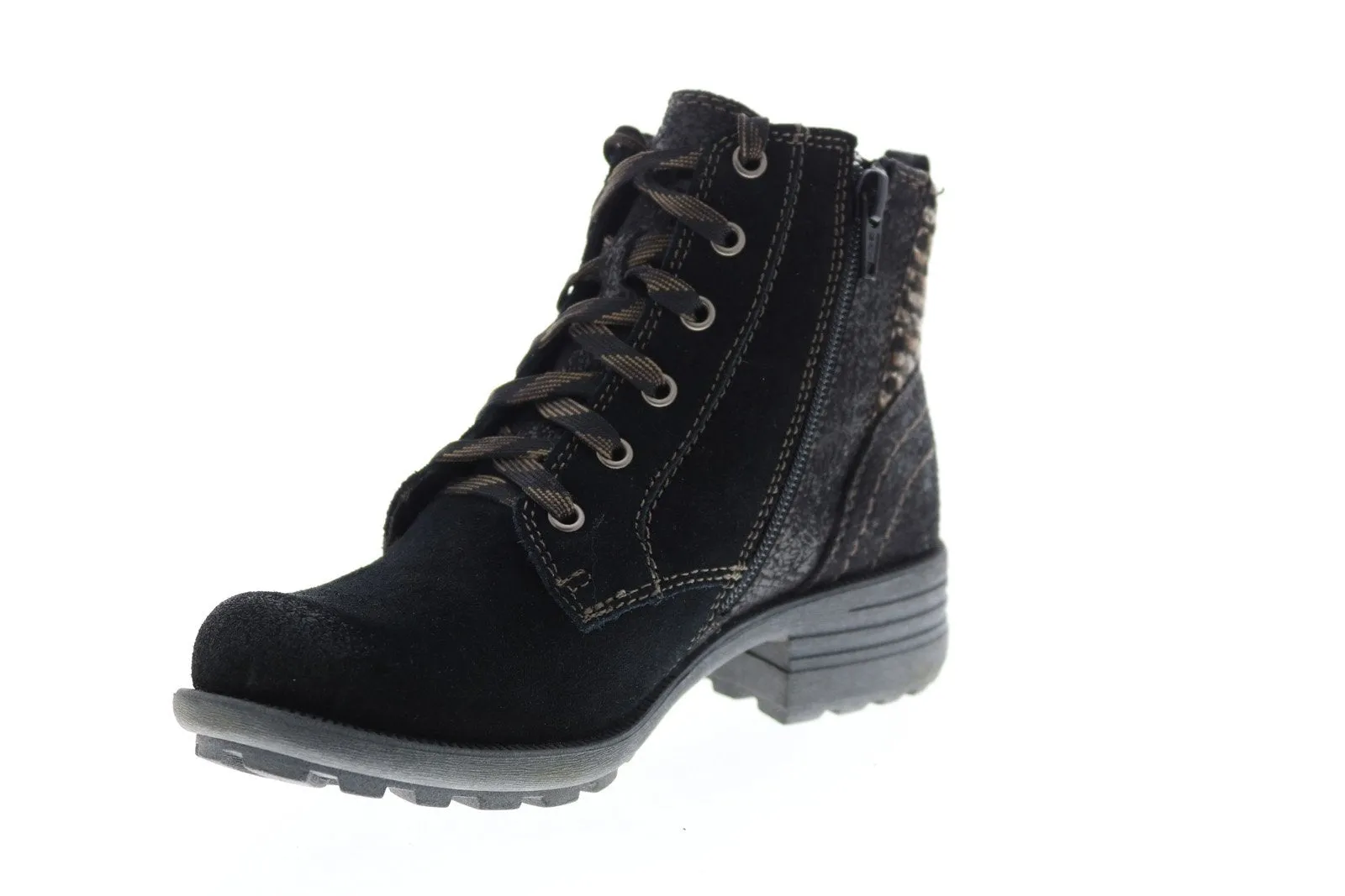 Earth Origins Porter Suede Womens Black Suede Zipper Ankle & Booties Boots