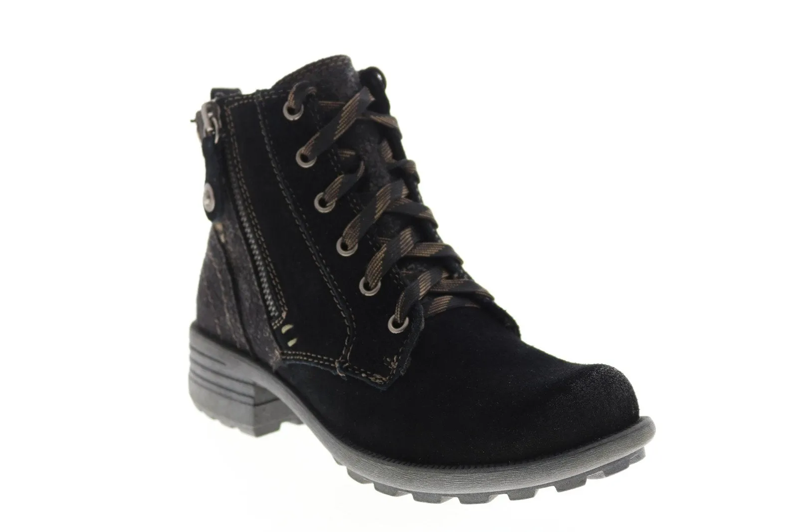 Earth Origins Porter Suede Womens Black Suede Zipper Ankle & Booties Boots