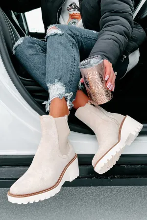 Easily Empowered Faux Suede Booties (Beige)