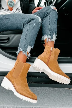 Easily Empowered Faux Suede Booties (Camel)