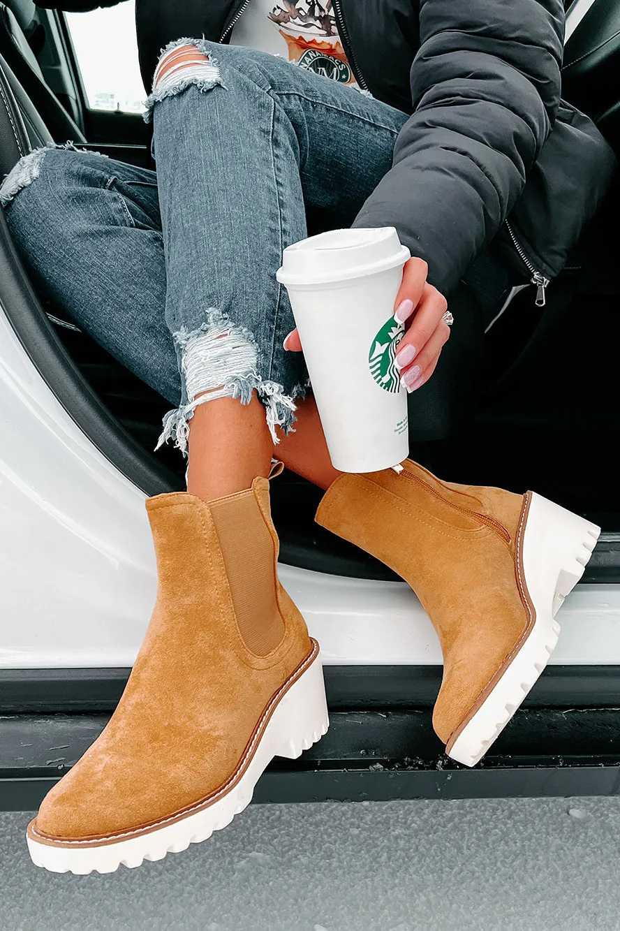Easily Empowered Faux Suede Booties (Camel)