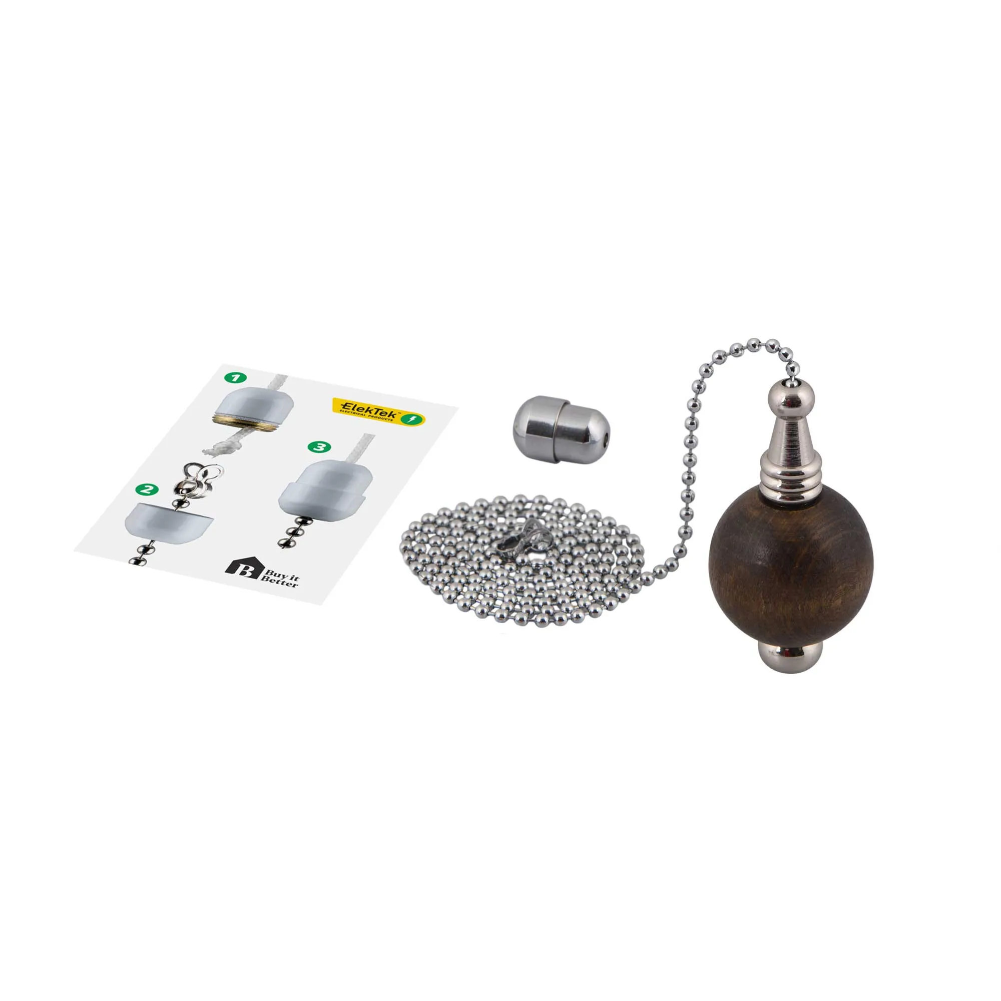 ElekTek Light Pull Chain Ball With 80cm Matching Chain