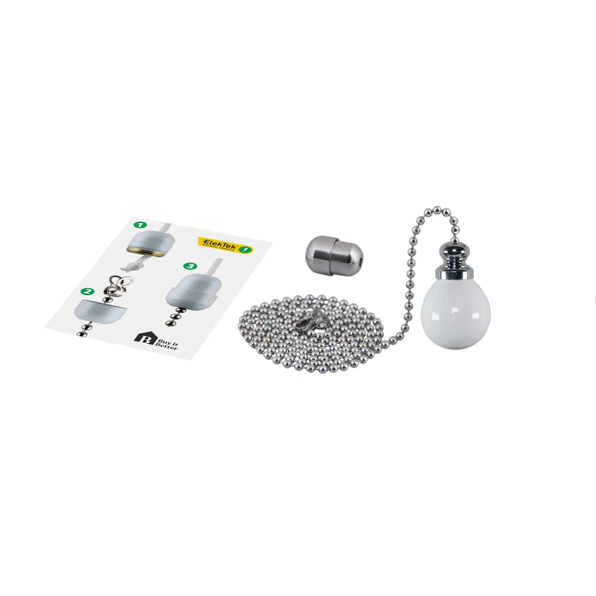 ElekTek Light Pull Chain Ball With 80cm Matching Chain