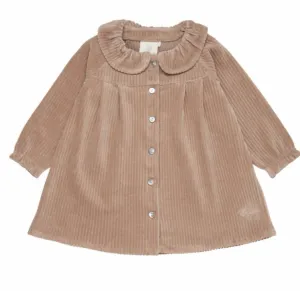 Enfant Baby Girls Comfy Corduroy Dress in Oatmeal: Size 1M to 18M