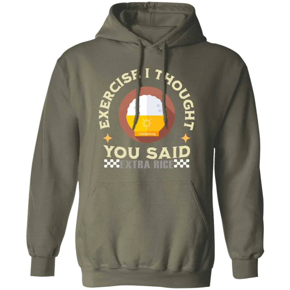 Exercise I Thought You Said Extra Rice Yellow Unisex Pullover Hoodie