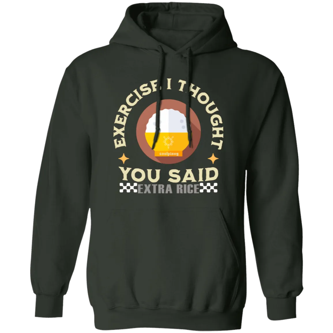 Exercise I Thought You Said Extra Rice Yellow Unisex Pullover Hoodie