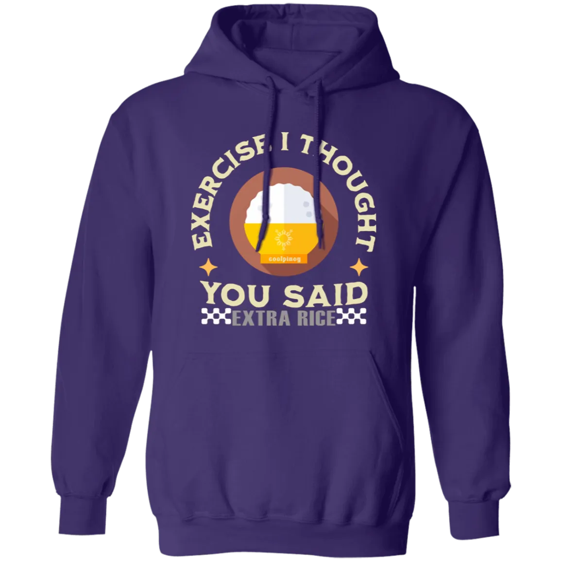 Exercise I Thought You Said Extra Rice Yellow Unisex Pullover Hoodie