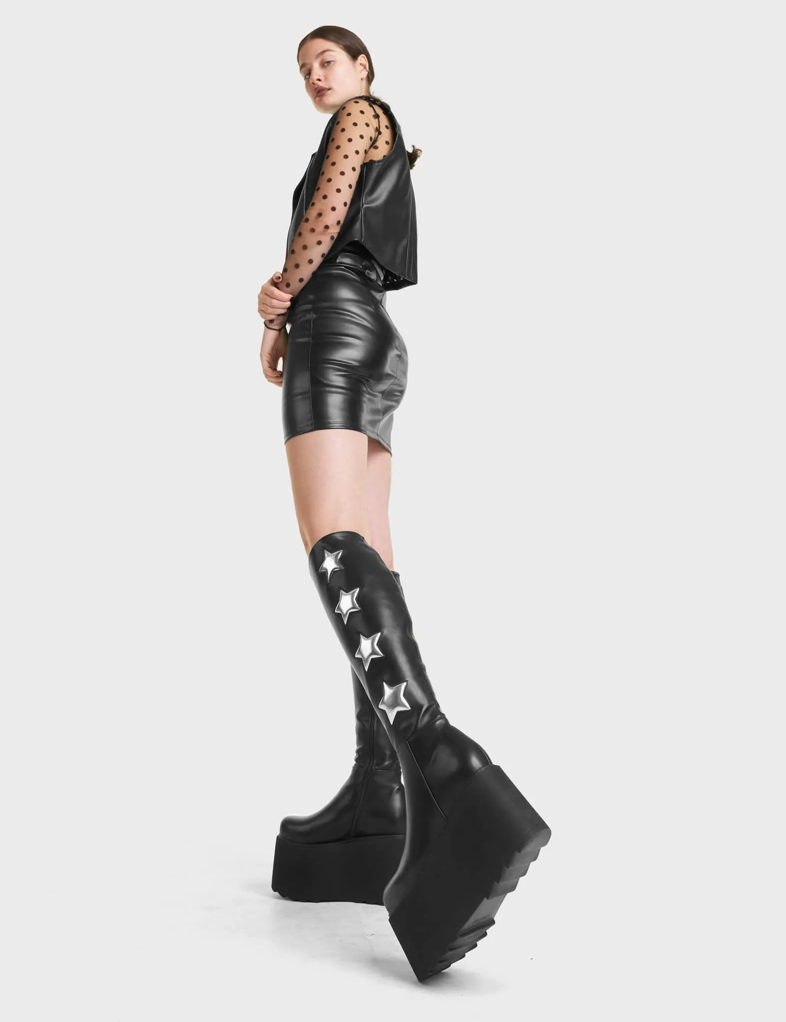 Extraterrestrial Platform Knee High Boots