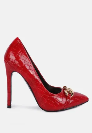 Fanfare Croc Stiletto Pump Heels By Ruw