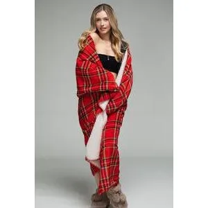 Festive Plaid Sherpa Blanket