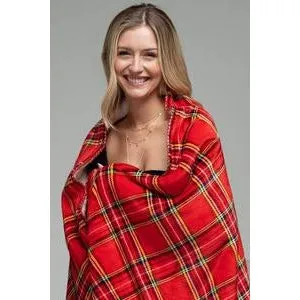 Festive Plaid Sherpa Blanket