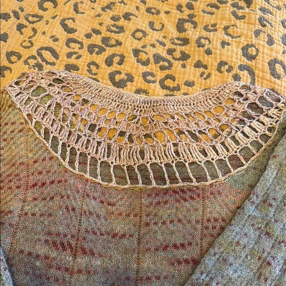 Free people morning bell crochet mohair sweater size S