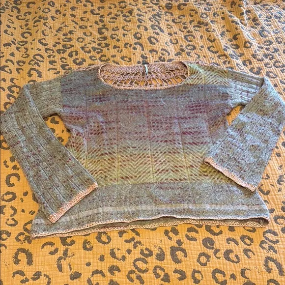 Free people morning bell crochet mohair sweater size S