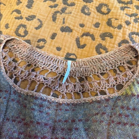 Free people morning bell crochet mohair sweater size S
