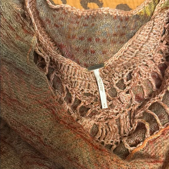 Free people morning bell crochet mohair sweater size S