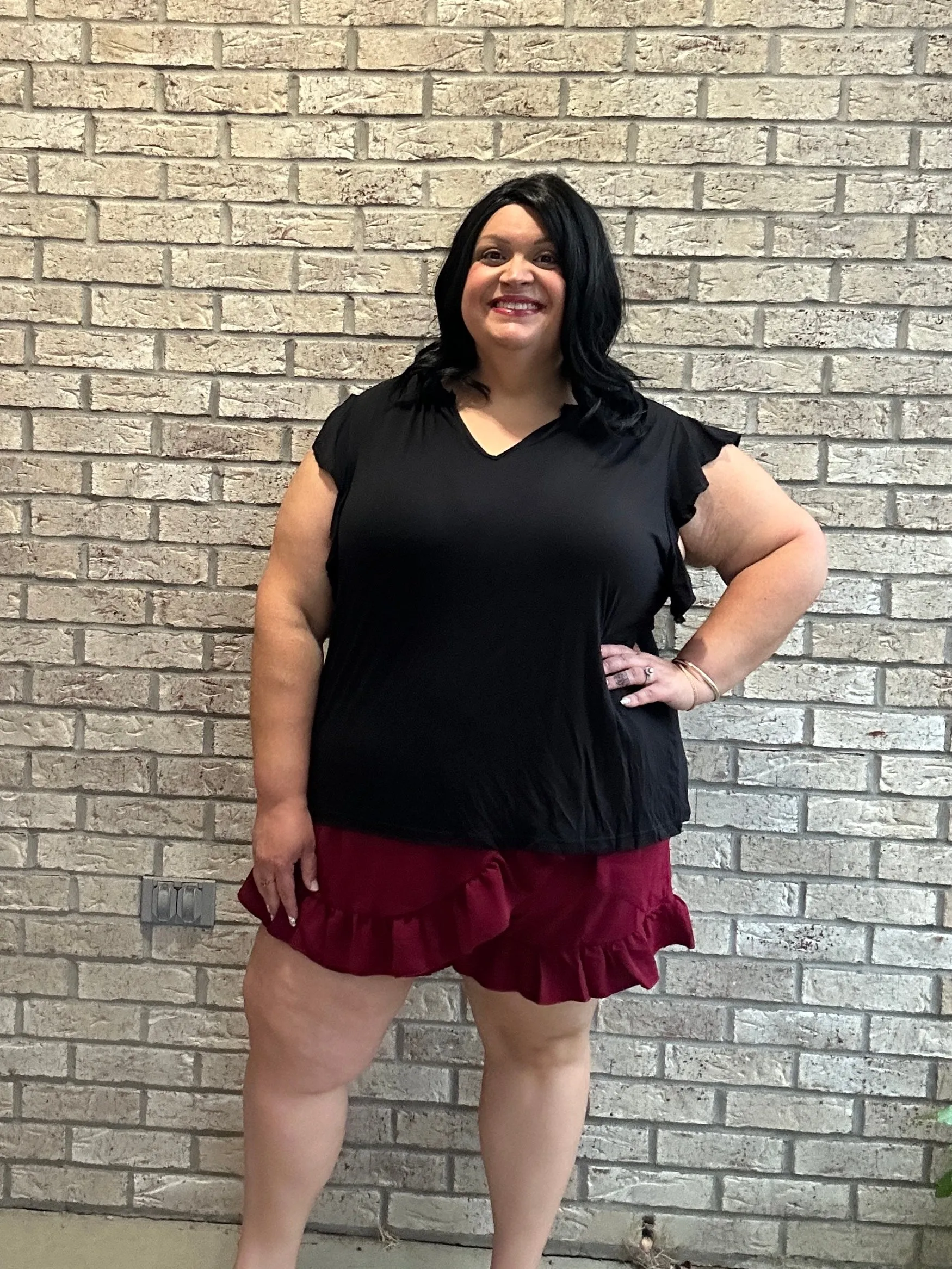 GeeGee Remember Me Ruffled Hem Skort