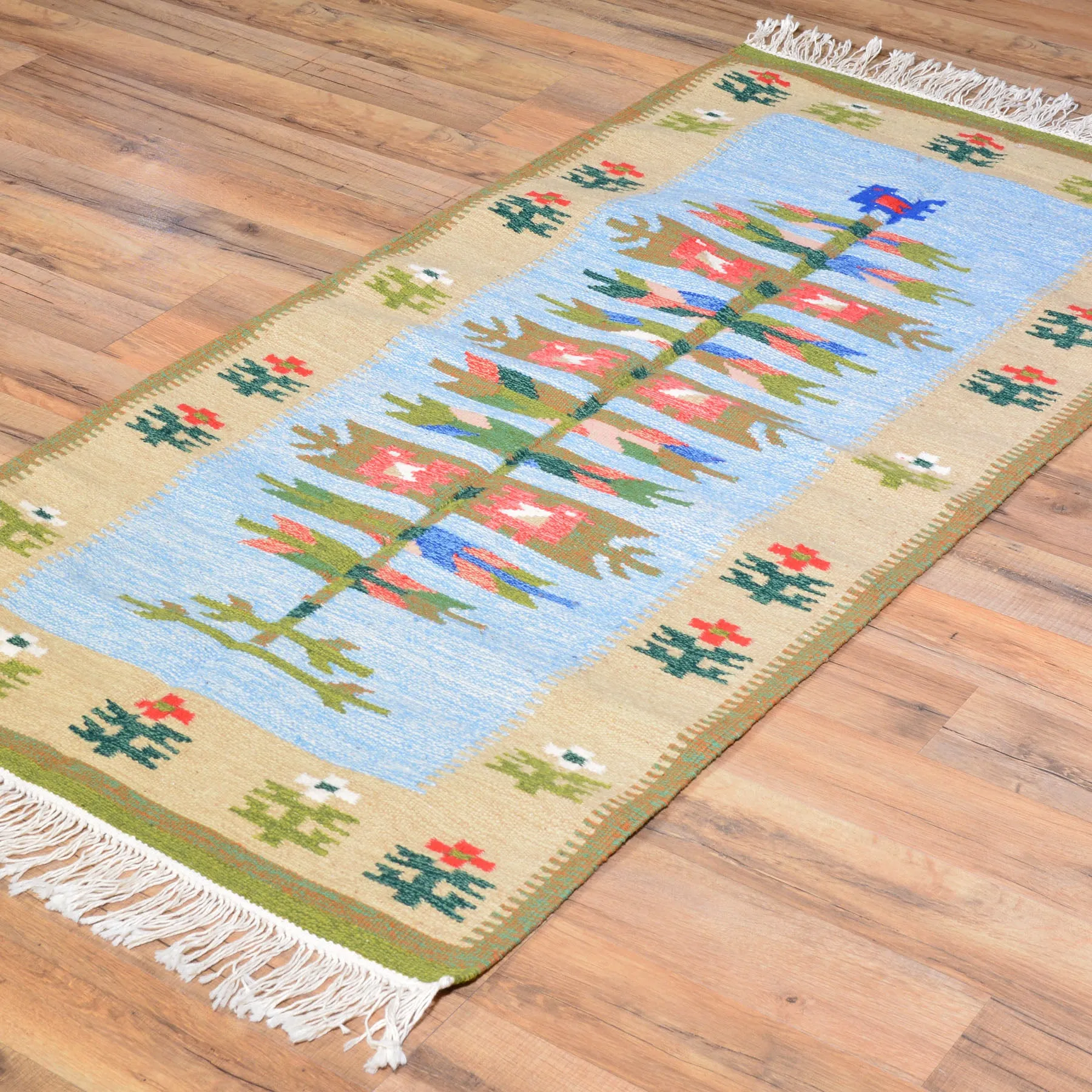 Hand-Woven Reversible Macedonian Kilim Handmade Wool Rug (Size 2.3 X 4.8) Cwrsf-489