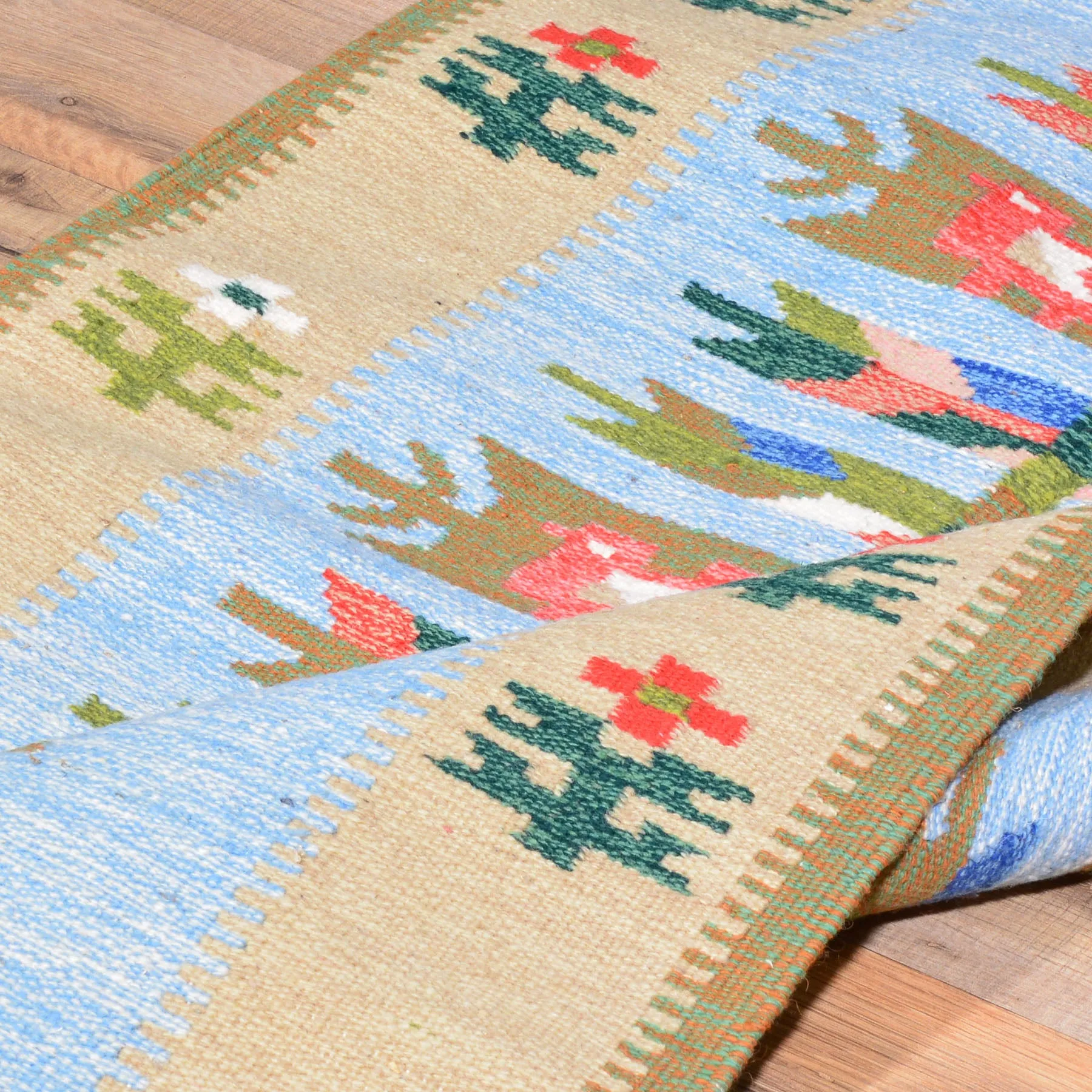Hand-Woven Reversible Macedonian Kilim Handmade Wool Rug (Size 2.3 X 4.8) Cwrsf-489