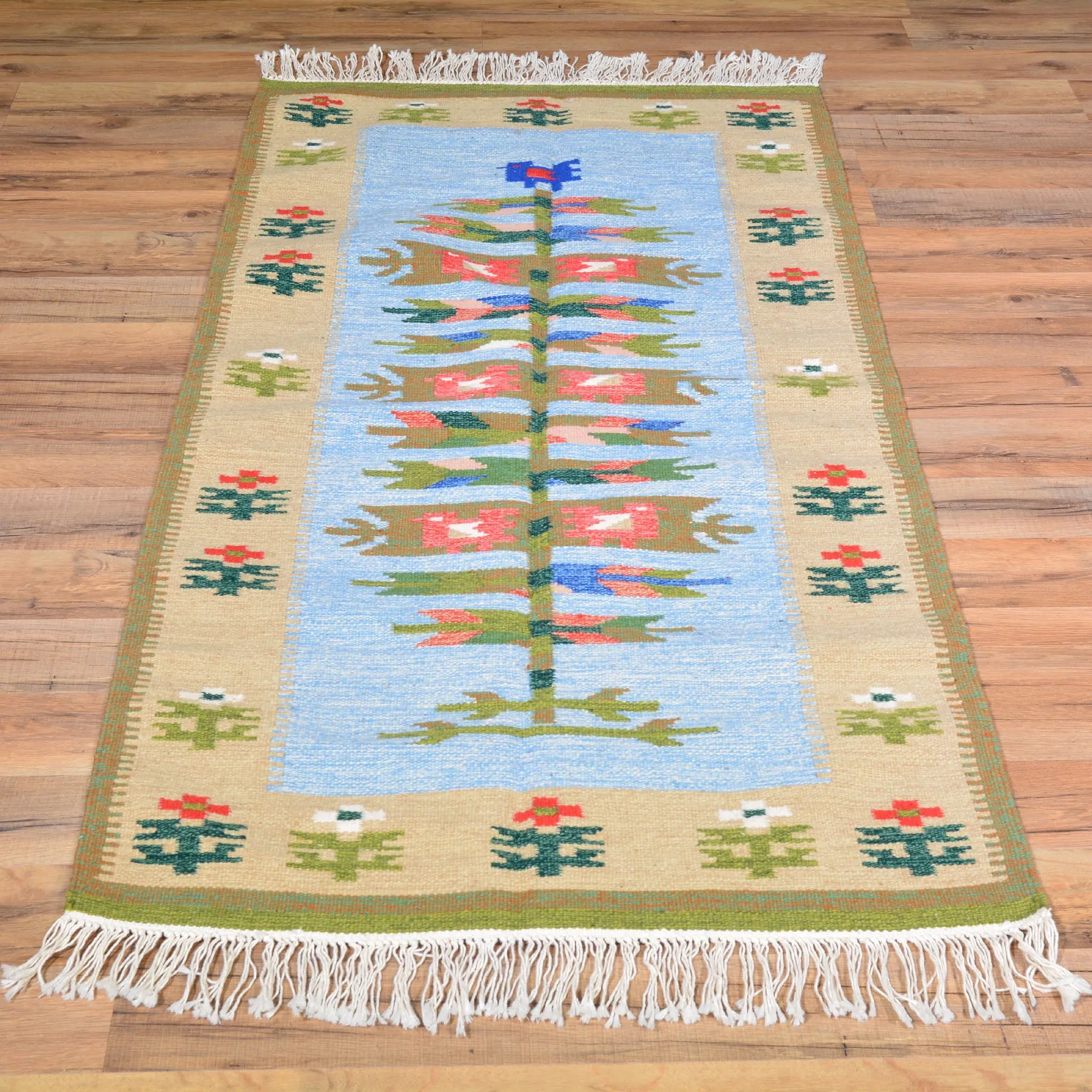 Hand-Woven Reversible Macedonian Kilim Handmade Wool Rug (Size 2.3 X 4.8) Cwrsf-489
