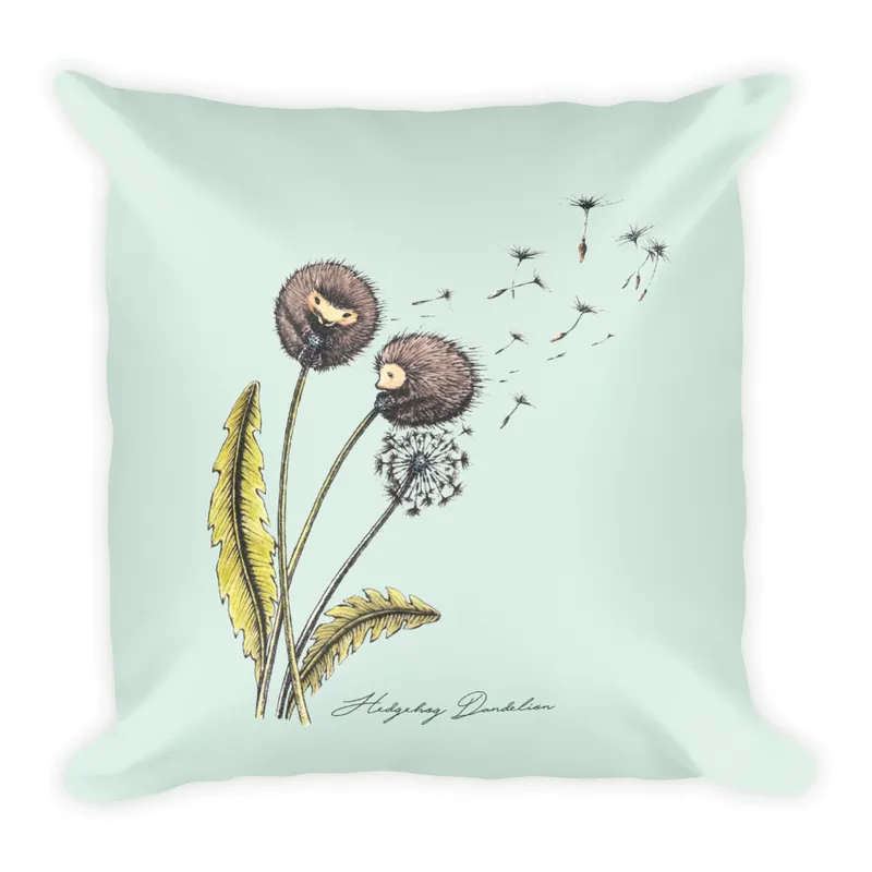 Hedgehog Dandelion Cozy Cuddle Pillow (Two-Sided)