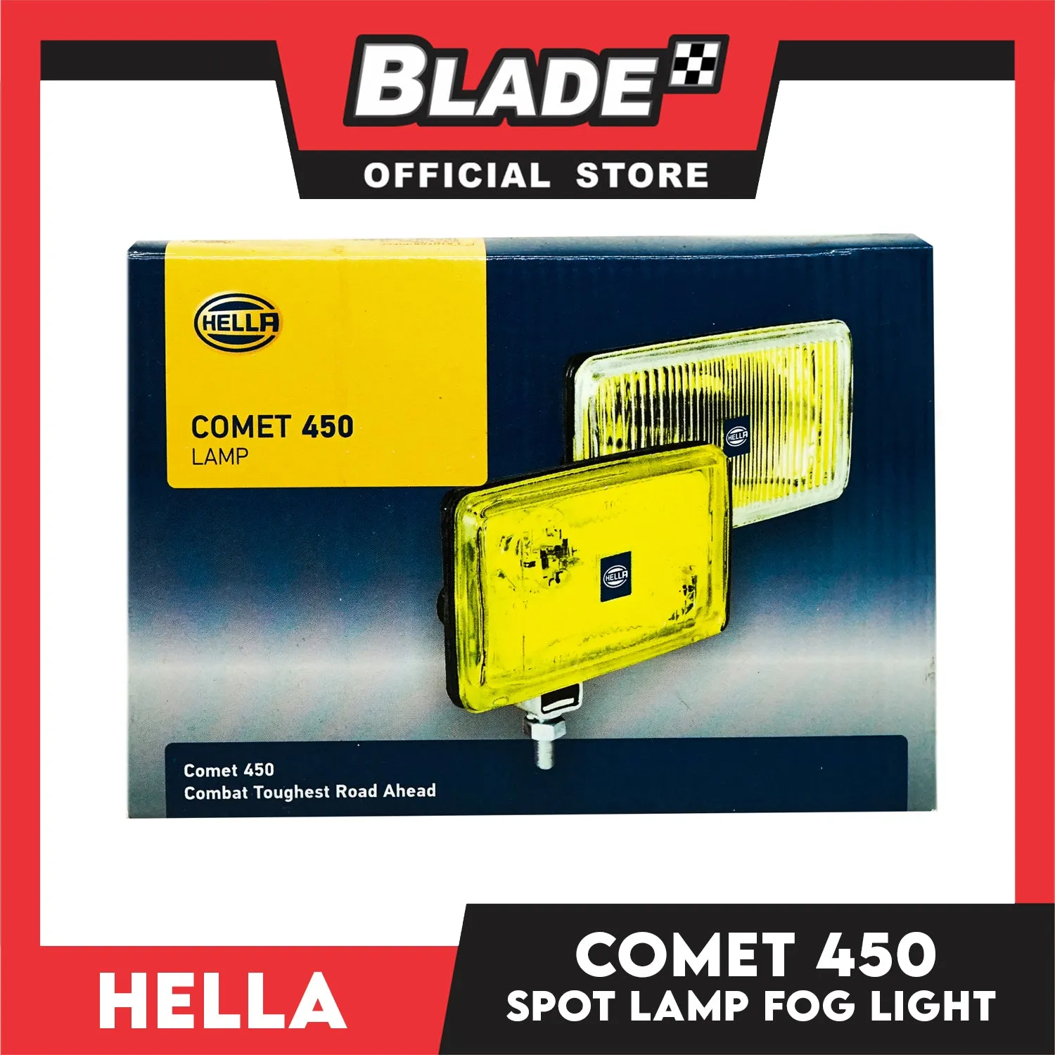 Hella Comet 450 (Yellow) H3 12v Driving Spotlight Fog Lamp For SUV, Jeep  (Combat Toughest Road Ahead)