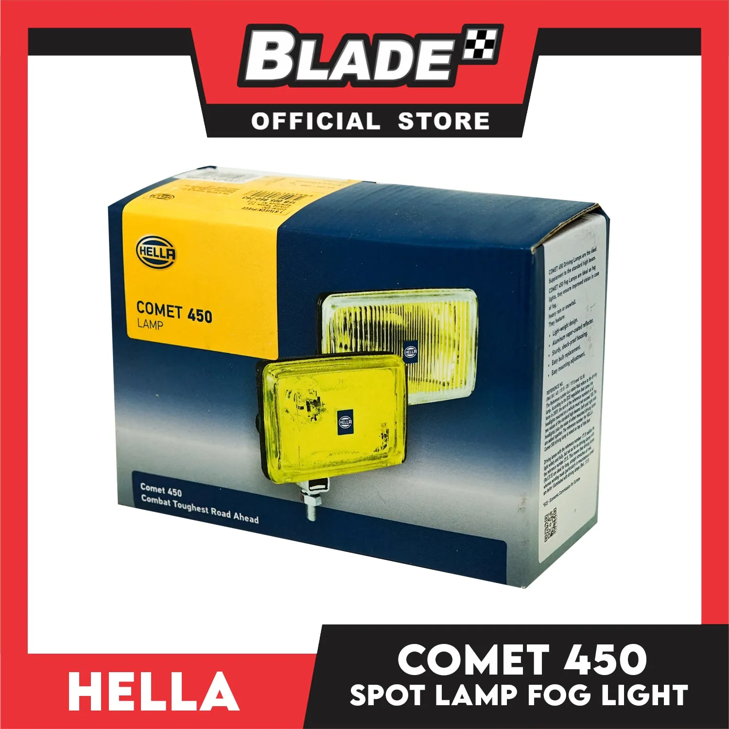 Hella Comet 450 (Yellow) H3 12v Driving Spotlight Fog Lamp For SUV, Jeep  (Combat Toughest Road Ahead)