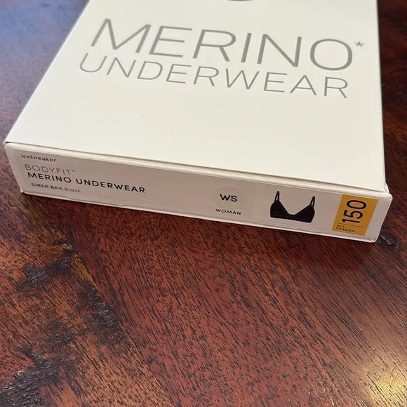 Icebreaker Merino Wool BodyFit Siren Bra Black Small NWT