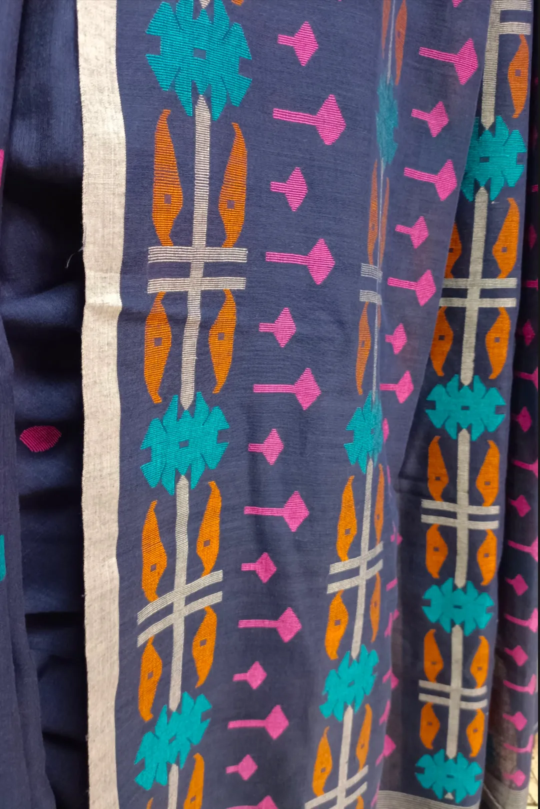Indigo Blue Elegance: The Balaram Saha Dhakai Jamdani Saree