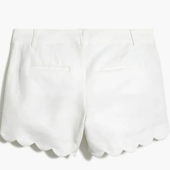 J‎ Crew Factory, Scalloped Hem Linen/Cotton Short, Size 8, NWT