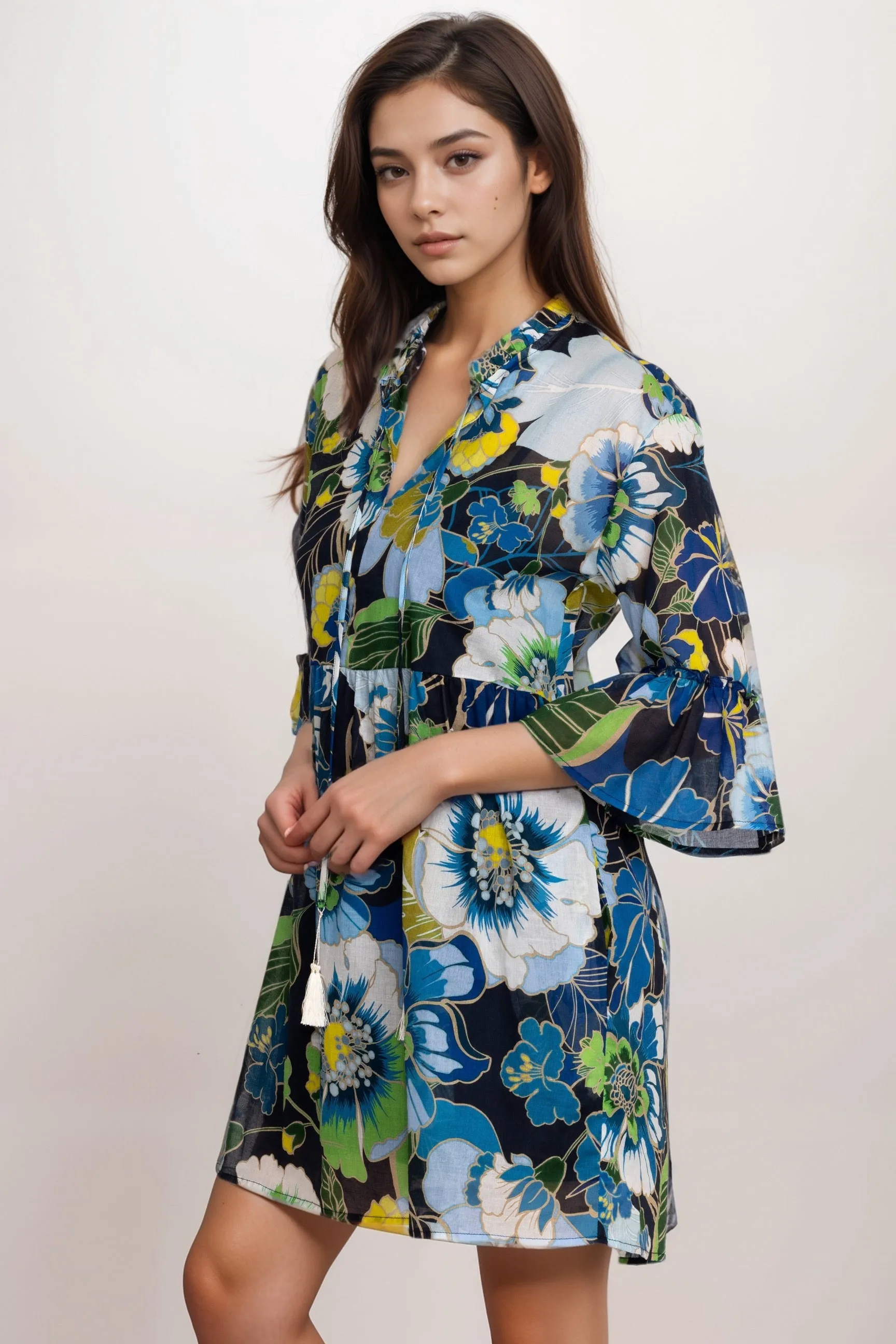 Johnny Was Jenn Floral High Low Mini Dress R31924