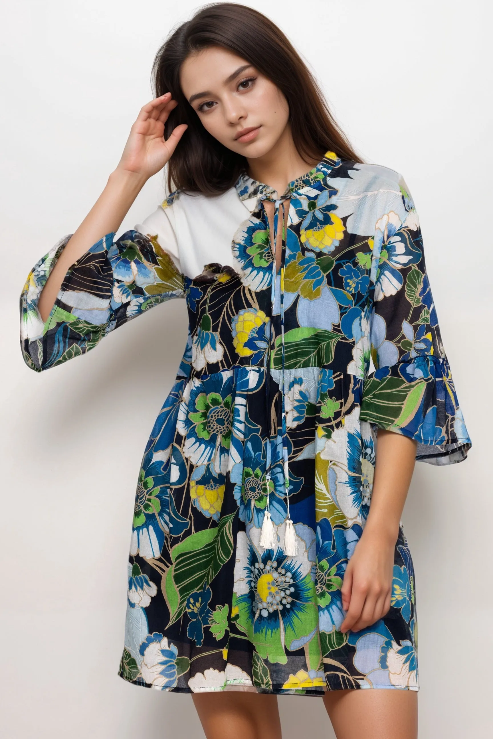 Johnny Was Jenn Floral High Low Mini Dress R31924