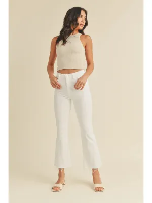 Just Black | High Rise Tonal Crop Flare {Optic White}